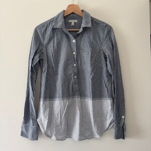 J Crew Blue and White Checkered Shirt